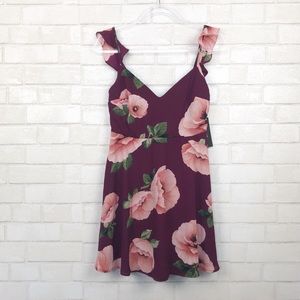 Lulus NWT Floral Ruffle Mini Dress